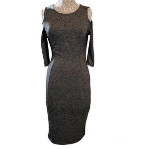 orsay dress open cold shoulder midi dress heater 3/4 sleeves size 38 Europe 6 US